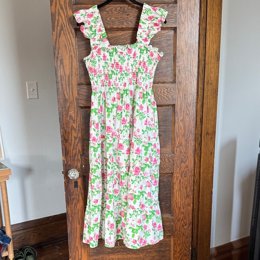 Floral Pink and Green Nap Dress